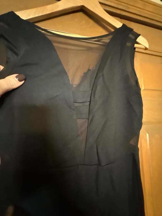 Fable Mesh Inset Sheer V-Neck Bodycon Mini Dress - Picture 4 of 8